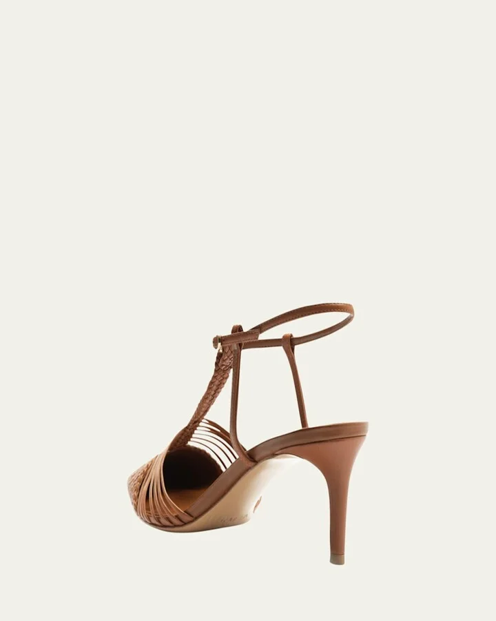 Nessa Pointed Woven Leather Sandals - Image 3