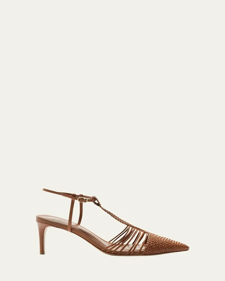 Nessa Pointed Woven Leather Sandals