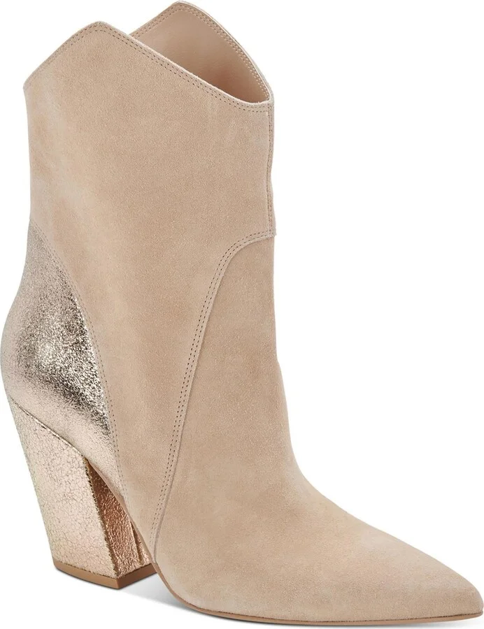 Nestly Womens Suede Two Tone Ankle Boots