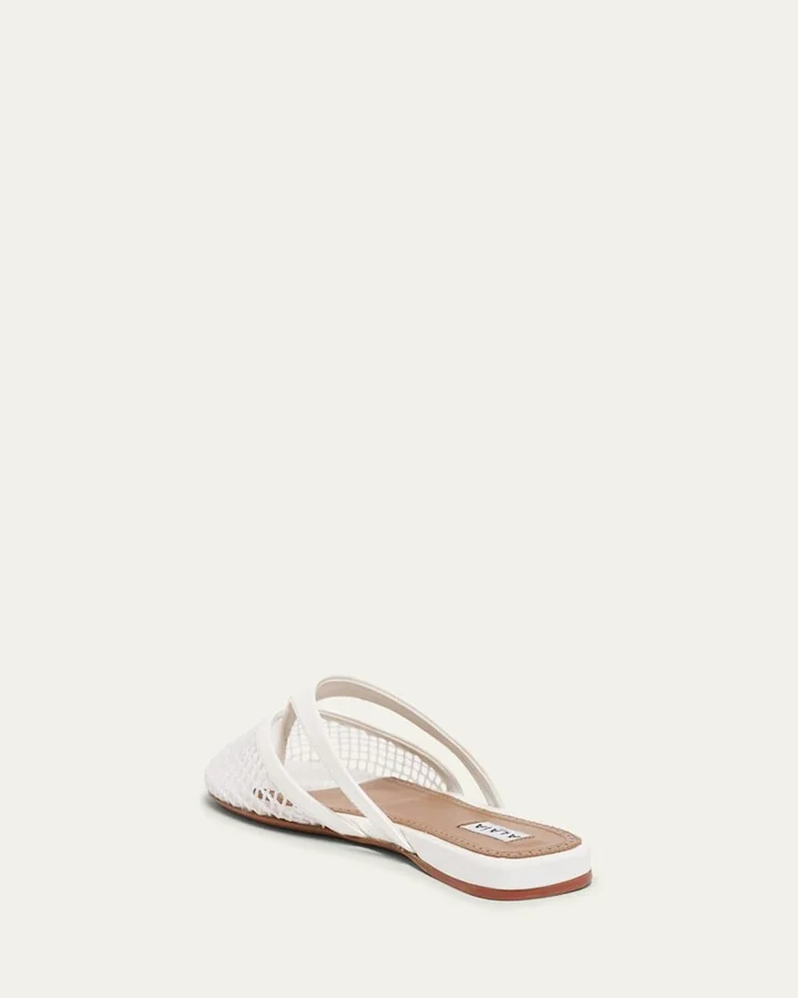 Net Leather Thong Mules - Image 7