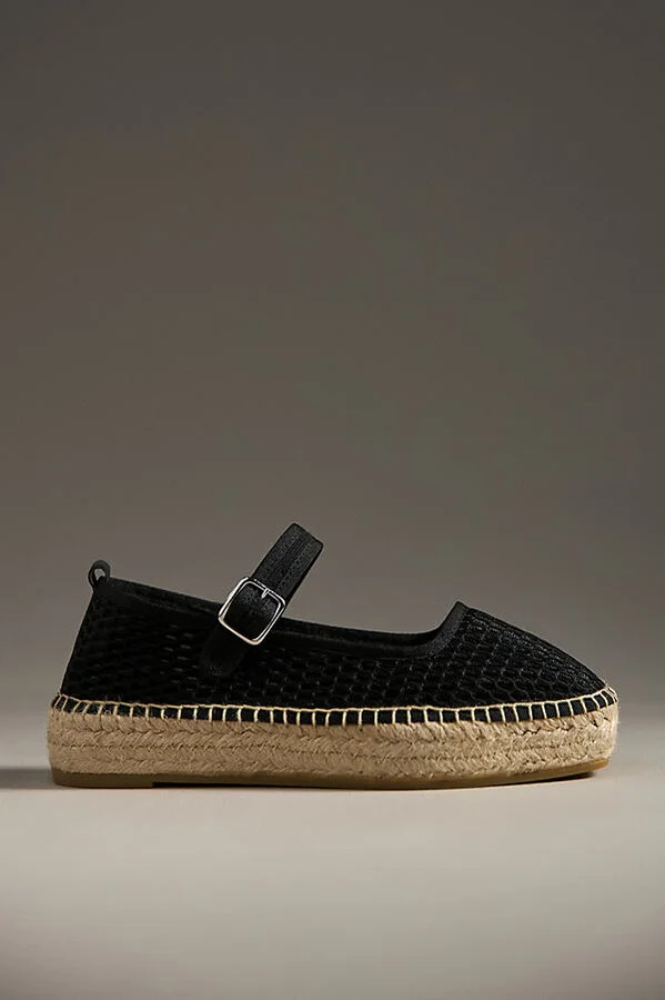 Netted Mary Jane Flats