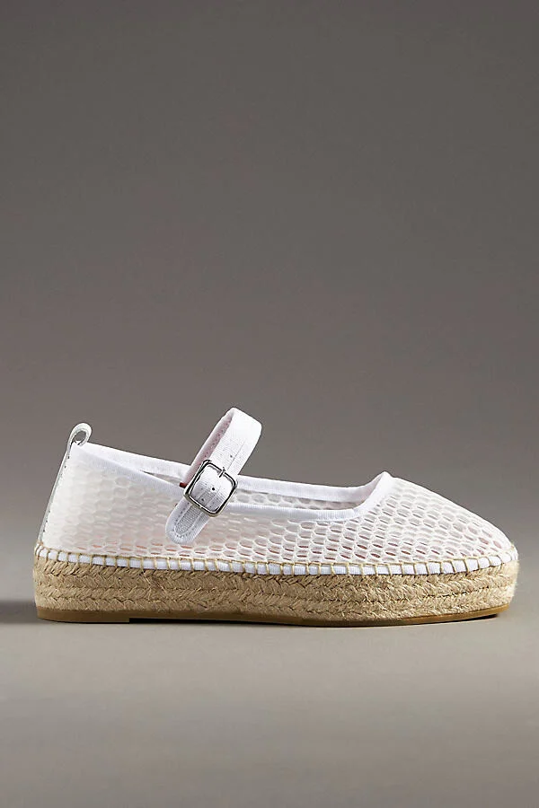 Netted Mary Jane Flats