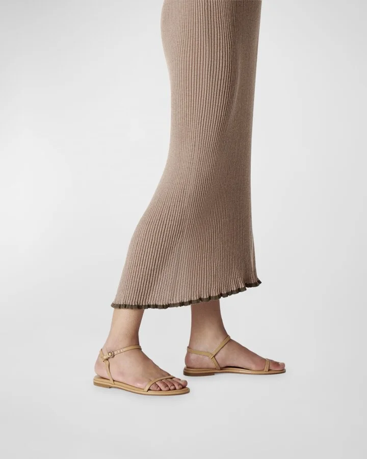 Nettie Nude Leather Ankle-Strap Sandals - Image 2