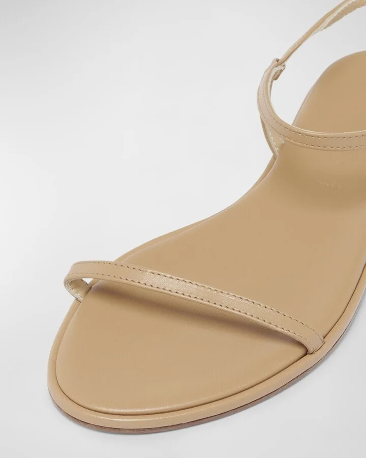 Nettie Nude Leather Ankle-Strap Sandals - Image 5