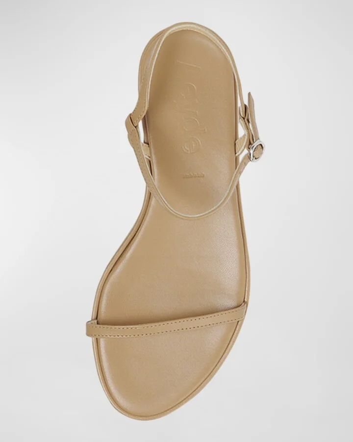 Nettie Nude Leather Ankle-Strap Sandals - Image 9