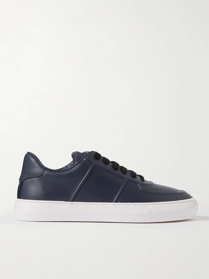 Neue York Logo-Appliquéd Leather Sneakers
