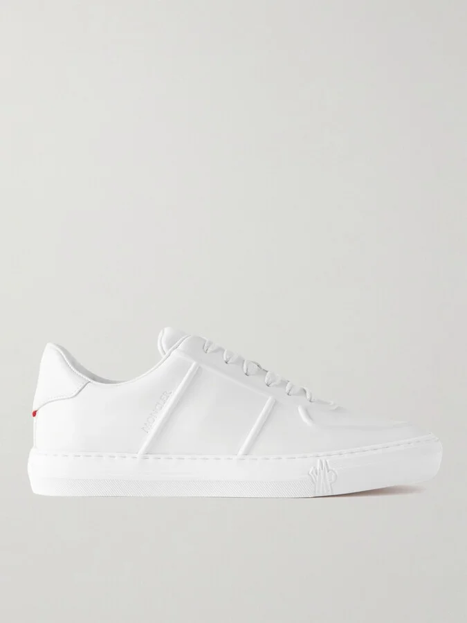 Neue York Logo-Appliquéd Leather Sneakers