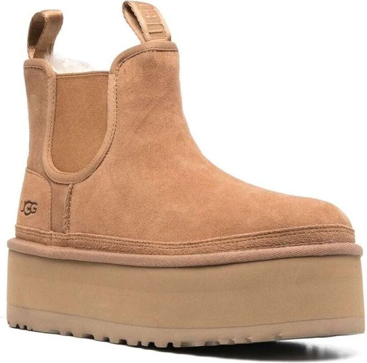 'Neumel' Brown Ankle Boots With Platform In Suede Leather - Image 2