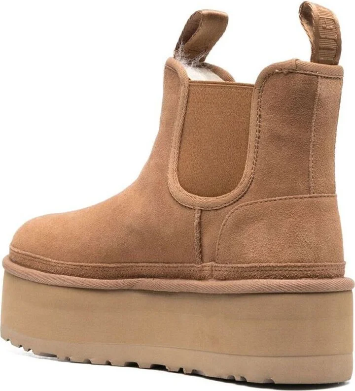'Neumel' Brown Ankle Boots With Platform In Suede Leather - Image 3