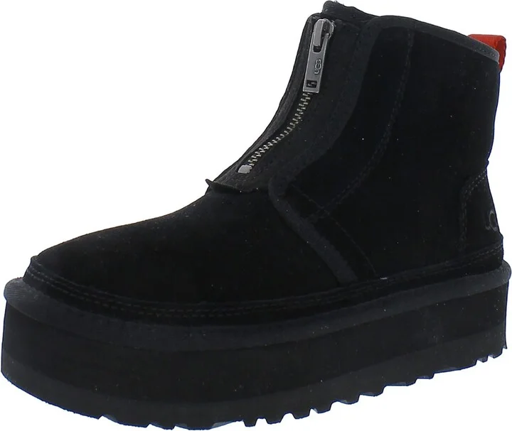 Neumel Womens Suede Faux Fur Lined Ankle Boots