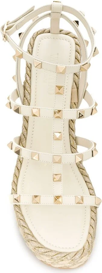 Neutral 95 Rockstud Wedge Sandals - Image 4