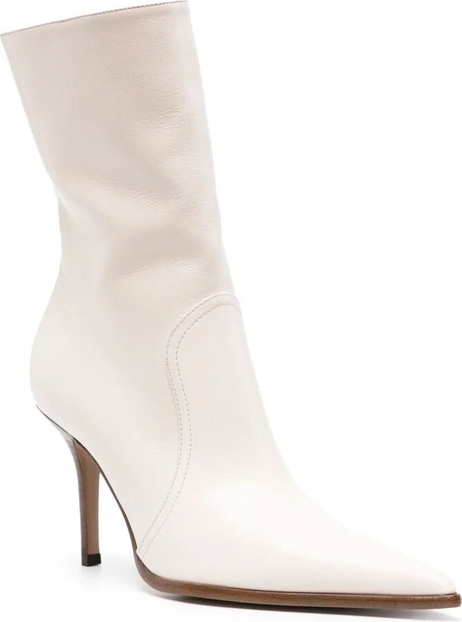 Neutral Ashley 95 Leather Ankle Boots - Image 2