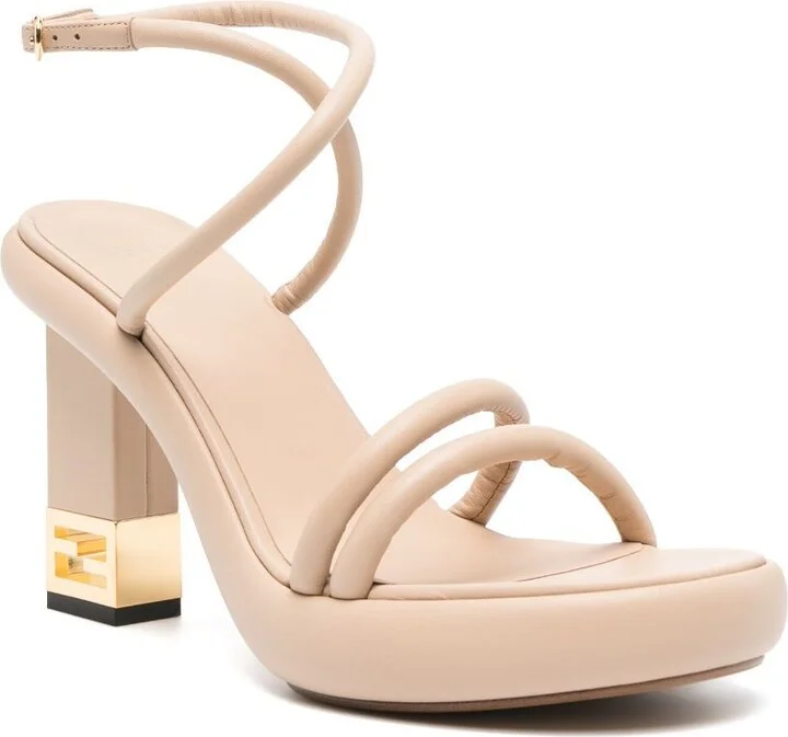 Neutral Baguette Leather Sandals - Image 2