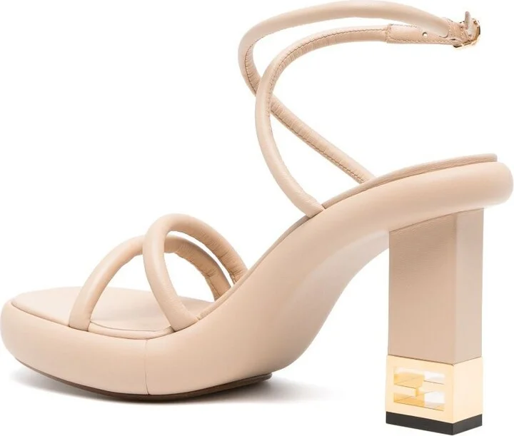 Neutral Baguette Leather Sandals - Image 3