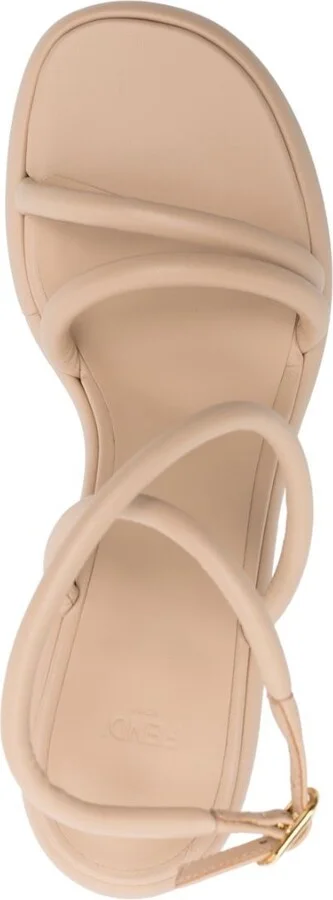 Neutral Baguette Leather Sandals - Image 4