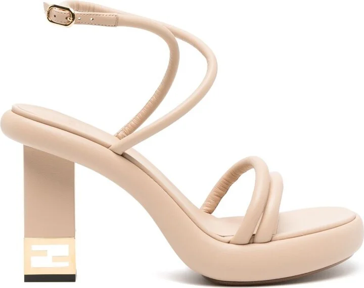 Neutral Baguette Leather Sandals