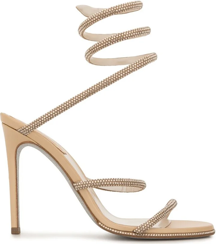 Neutral Cleo 115 Crystal Embellished Sandals