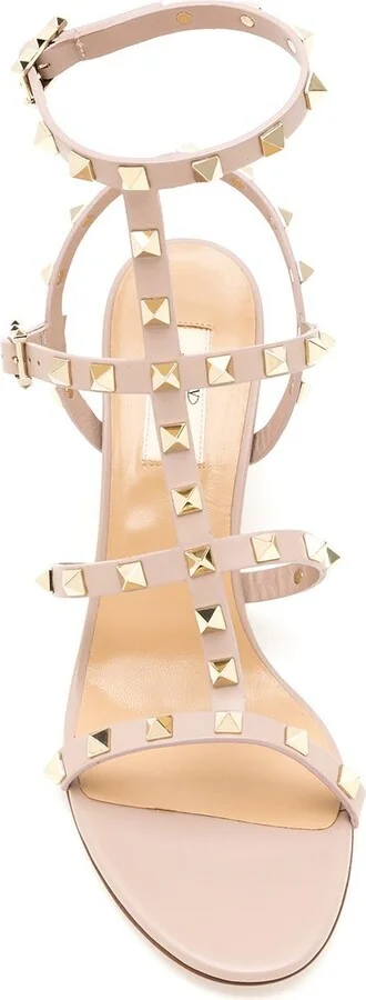 Neutral Rockstud 60 Leather Sandals - Image 4