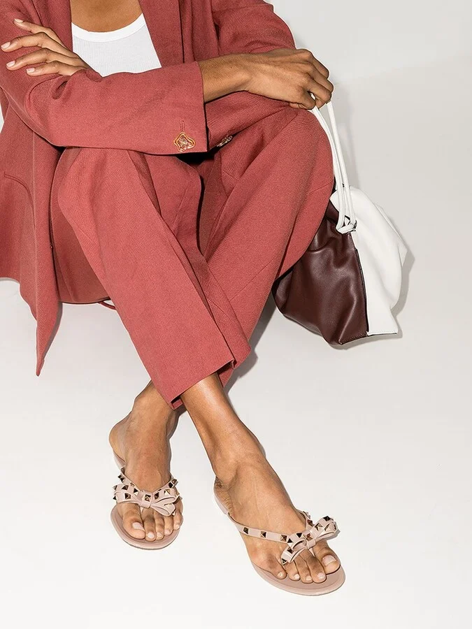 Neutral Rockstud Rubber Sandals - Image 3
