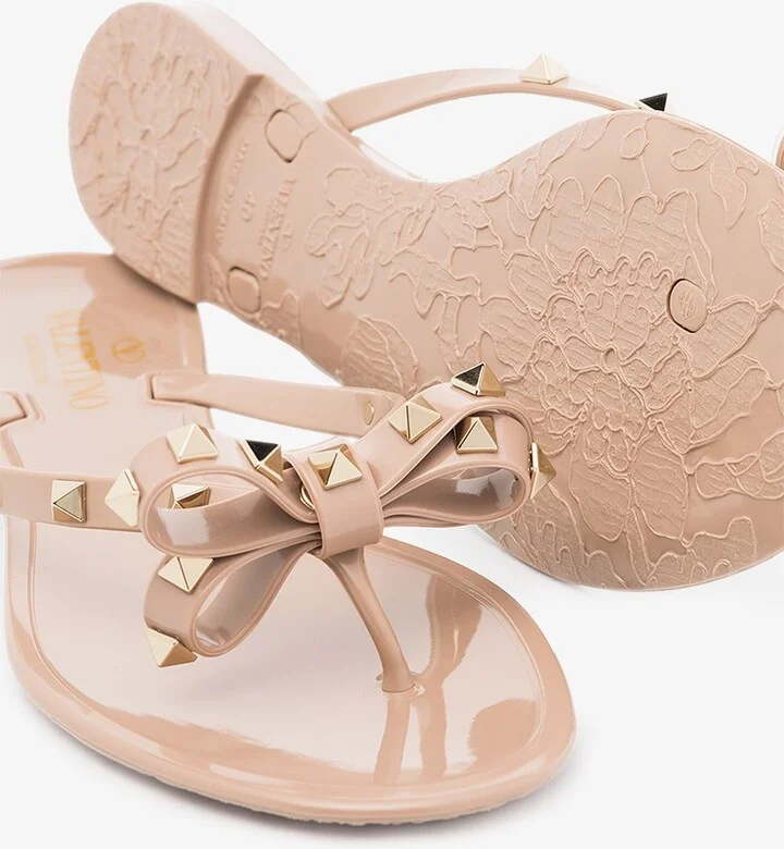 Neutral Rockstud Rubber Sandals - Image 4
