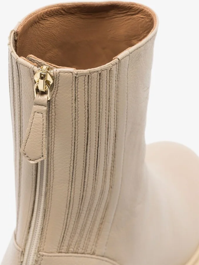 Neutral Saint Honore Leather Ankle Boots - Image 4