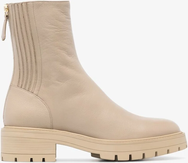 Neutral Saint Honore Leather Ankle Boots