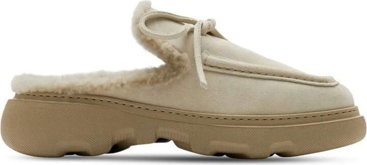 Neutral Stony Shearling Mules