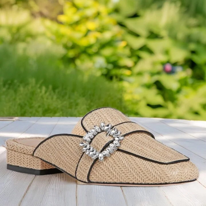 Neutrals Anais Beige Comfortable Flat Leather Mule Work Or Day - Image 2
