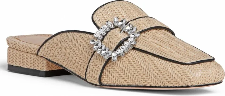 Neutrals Anais Beige Comfortable Flat Leather Mule Work Or Day