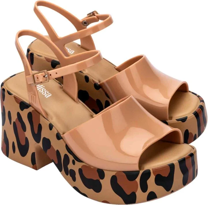 Neutrals / Black / Brown Lina Platform Sandal - Beige / Black - Image 4