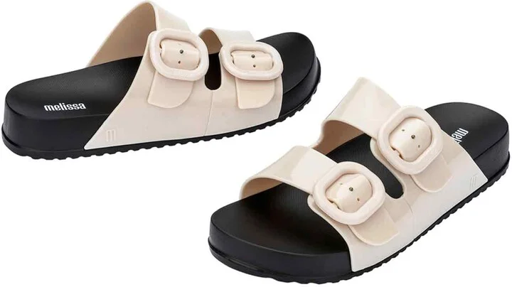 Neutrals / Black Cozy Slide - Black / Beige - Image 2