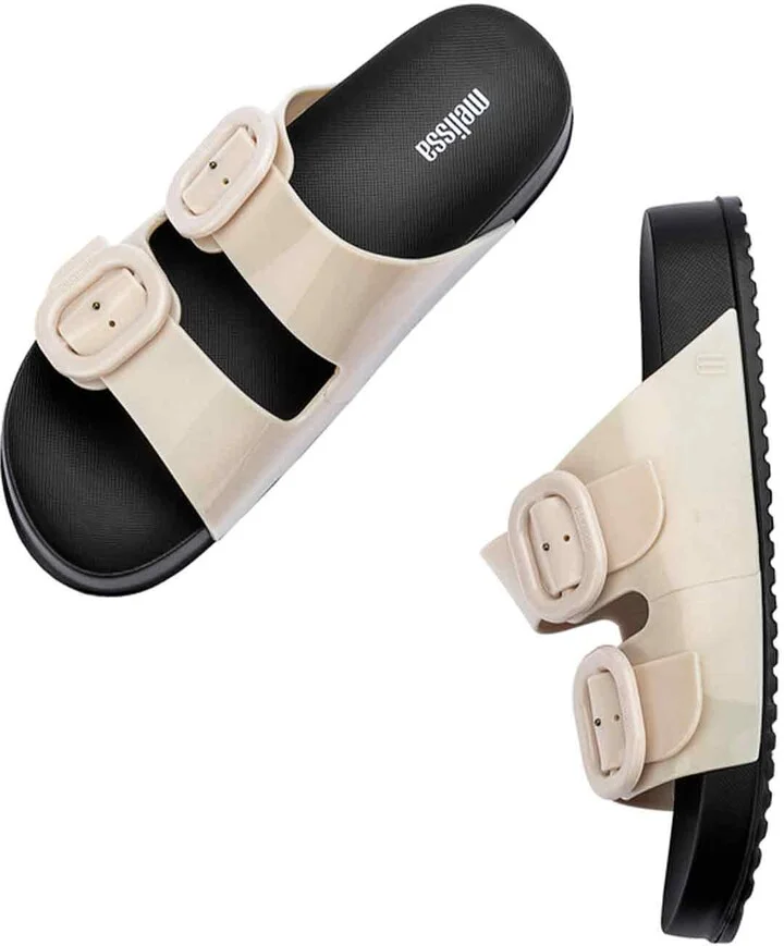 Neutrals / Black Cozy Slide - Black / Beige - Image 3
