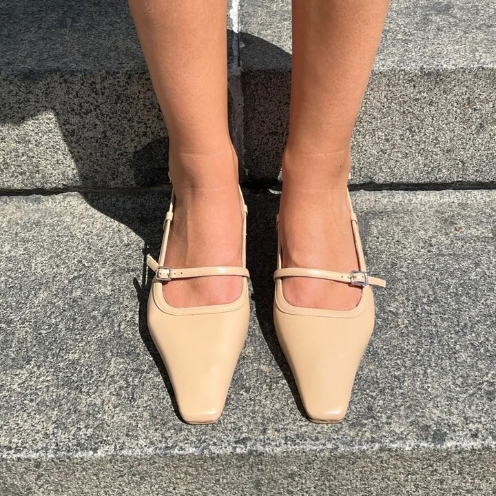 Neutrals Elenne Slingback Stilettos, Nude Leather - Image 3