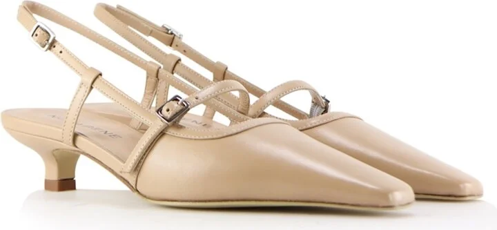 Neutrals Elenne Slingback Stilettos, Nude Leather - Image 4