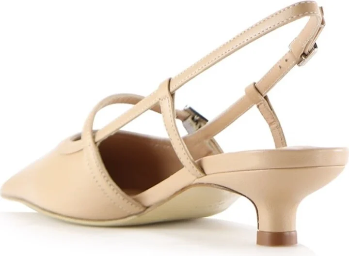 Neutrals Elenne Slingback Stilettos, Nude Leather - Image 6
