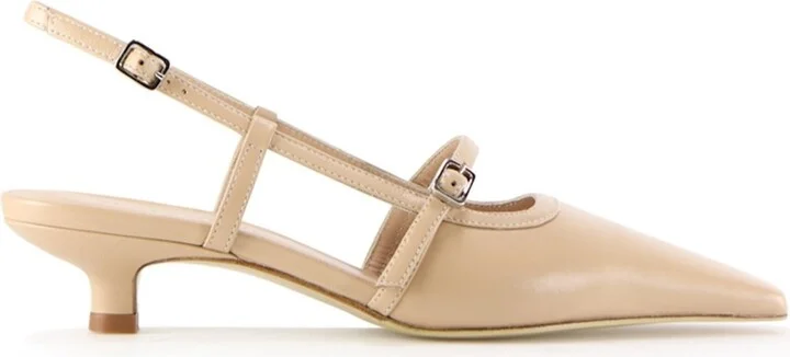 Neutrals Elenne Slingback Stilettos, Nude Leather