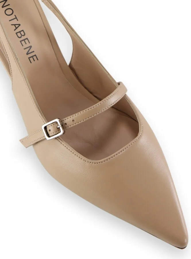 Neutrals Elina Slingback Stilettos, Nude Leather - Image 5