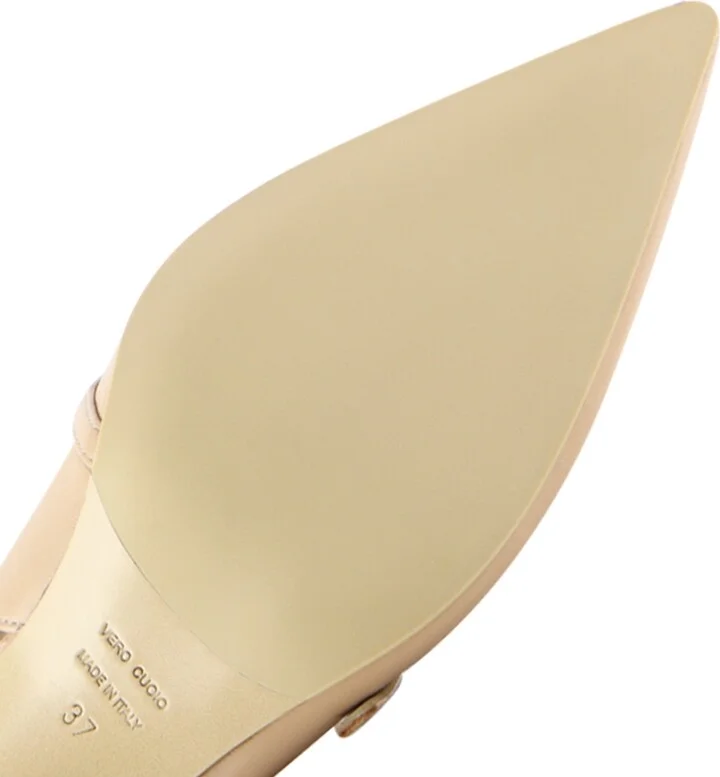 Neutrals Elina Slingback Stilettos, Nude Leather - Image 6