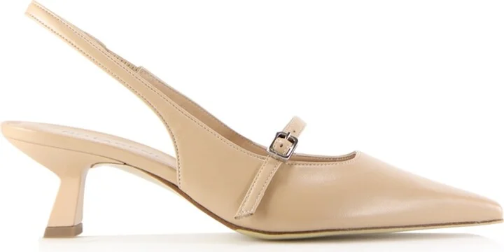 Neutrals Elina Slingback Stilettos, Nude Leather