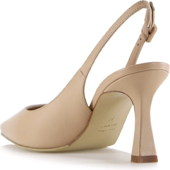 Neutrals Emilia Low Slingback Stilettos, Nude - Image 3