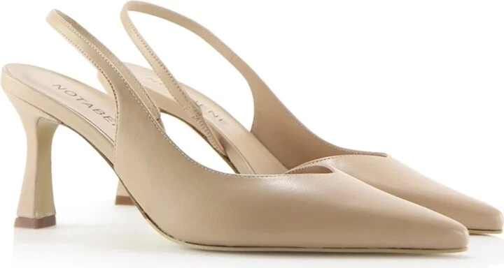 Neutrals Emira Slingback Stilettos, Nude Leather - Image 2