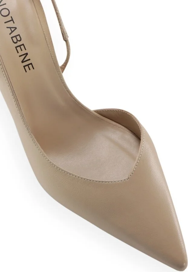 Neutrals Emira Slingback Stilettos, Nude Leather - Image 3