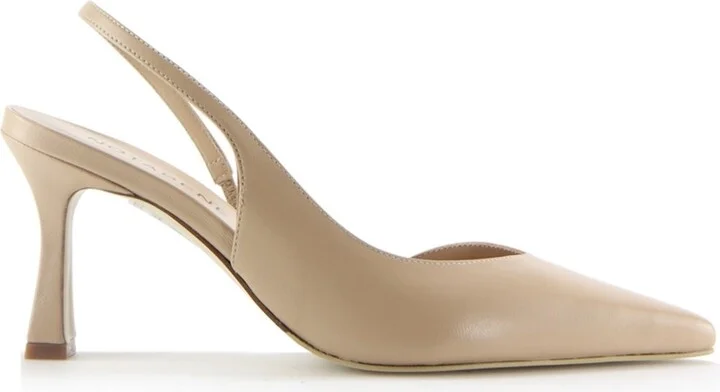 Neutrals Emira Slingback Stilettos, Nude Leather