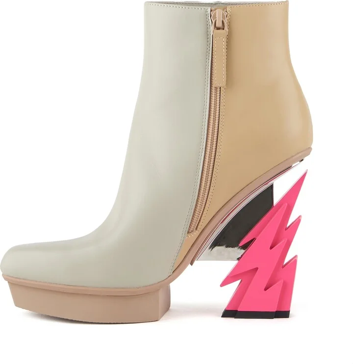 Neutrals Glam Square Boot - Chalk - Image 3