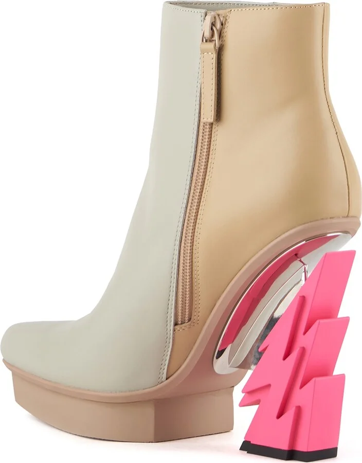Neutrals Glam Square Boot - Chalk - Image 4