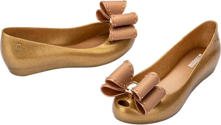 Neutrals / Gold / Brown Ultragirl Classic Bow Ballet Flat - Pearly Beige - Image 2
