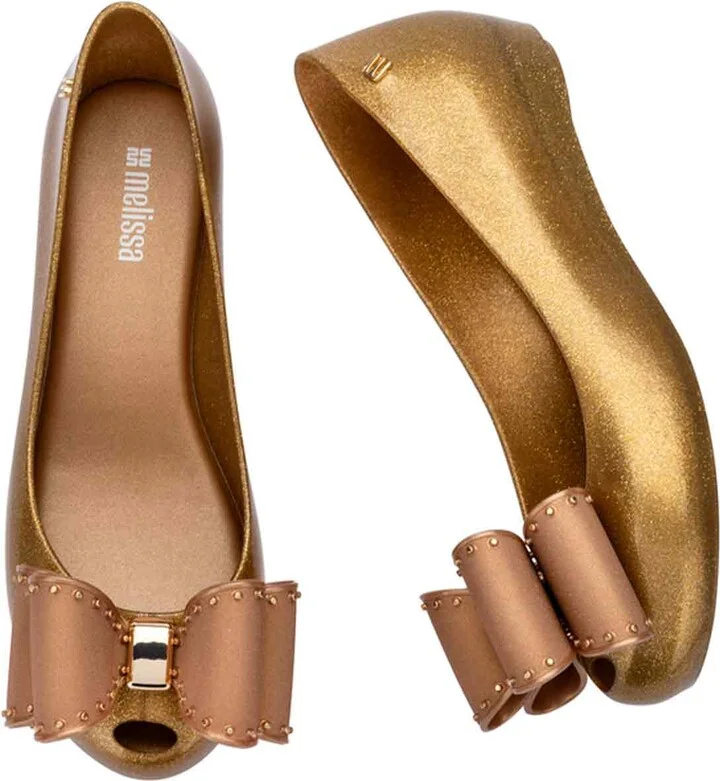 Neutrals / Gold / Brown Ultragirl Classic Bow Ballet Flat - Pearly Beige - Image 3