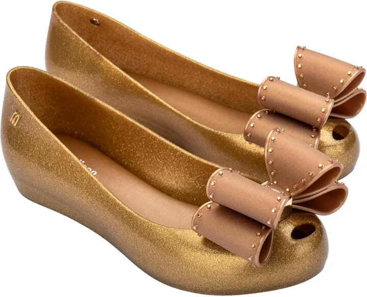 Neutrals / Gold / Brown Ultragirl Classic Bow Ballet Flat - Pearly Beige - Image 4