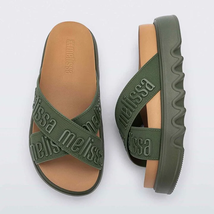 Neutrals / Green Cross M Lover Platform - Green, Beige - Image 3