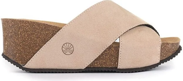 Neutrals Inis - Vegan Wedge Crossover Platform Slider - Natural - Image 3